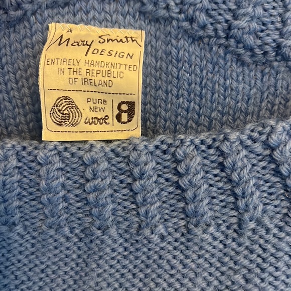 RARE Vintage Mary Smith design 100% wool knit Irish sweater - Picture 3 of 5